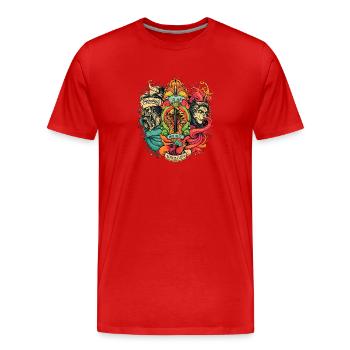Rébellion avec élégance - T-shirt bio Premium Homme - rouge - Devant - Damien (186cm)