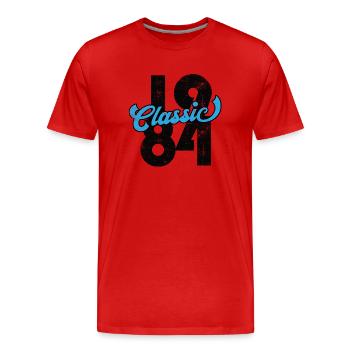 Millésime 1984 - T-shirt bio Premium Homme - rouge - Devant - Damien (186cm)