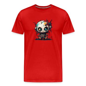 Horror Puppe / Halloween / gruselig / düster - Männer Premium Bio T-Shirt - Rot - Vorne - Damien (186cm)