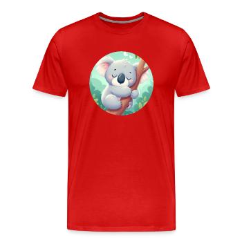 Koala heureux Koala Ours Koala - T-shirt bio Premium Homme - rouge - Devant - Damien (186cm)