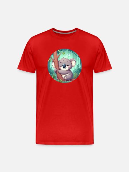 Koala heureux Koala Ours Koala - T-shirt bio Premium Homme - rouge