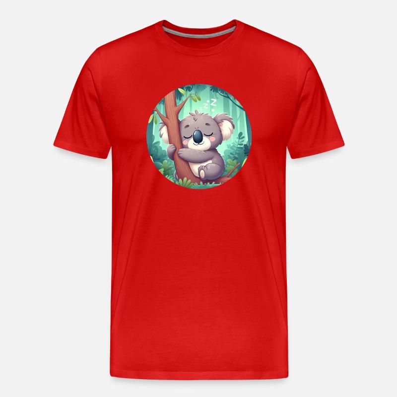 glücklicher Koalabär Koala - Männer Premium Bio T-Shirt - Rot