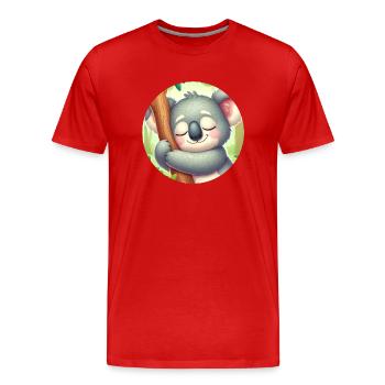 Koala heureux Koala Ours Koala - T-shirt bio Premium Homme - rouge - Devant - Damien (186cm)