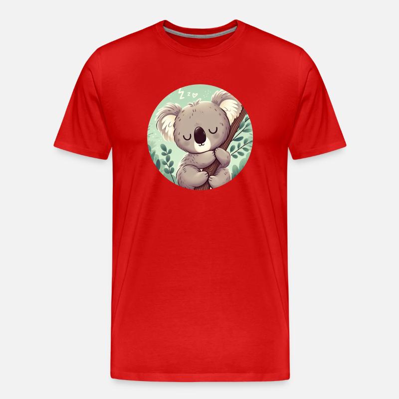 glücklicher Koalabär Koala - Männer Premium Bio T-Shirt - Rot