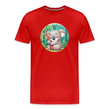 Koala heureux Koala Ours Koala - T-shirt bio Premium Homme - rouge - Devant - Damien (186cm)