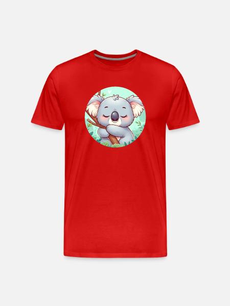 Koala heureux Koala Ours Koala - T-shirt bio Premium Homme - rouge