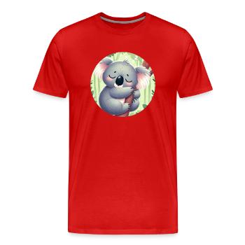 Koala heureux Koala Ours Koala - T-shirt bio Premium Homme - rouge - Devant - Damien (186cm)