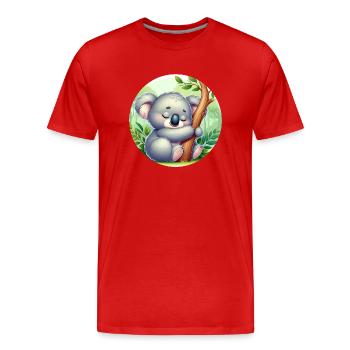 Koala heureux Koala Ours Koala - T-shirt bio Premium Homme - rouge - Devant - Damien (186cm)