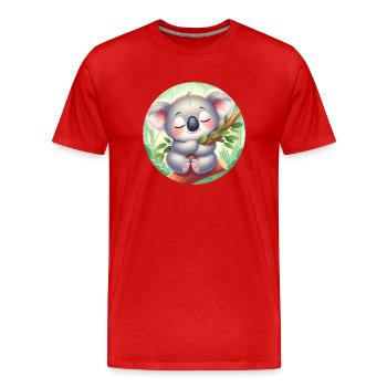 Koala heureux Koala Ours Koala - T-shirt bio Premium Homme - rouge - Devant - Damien (186cm)