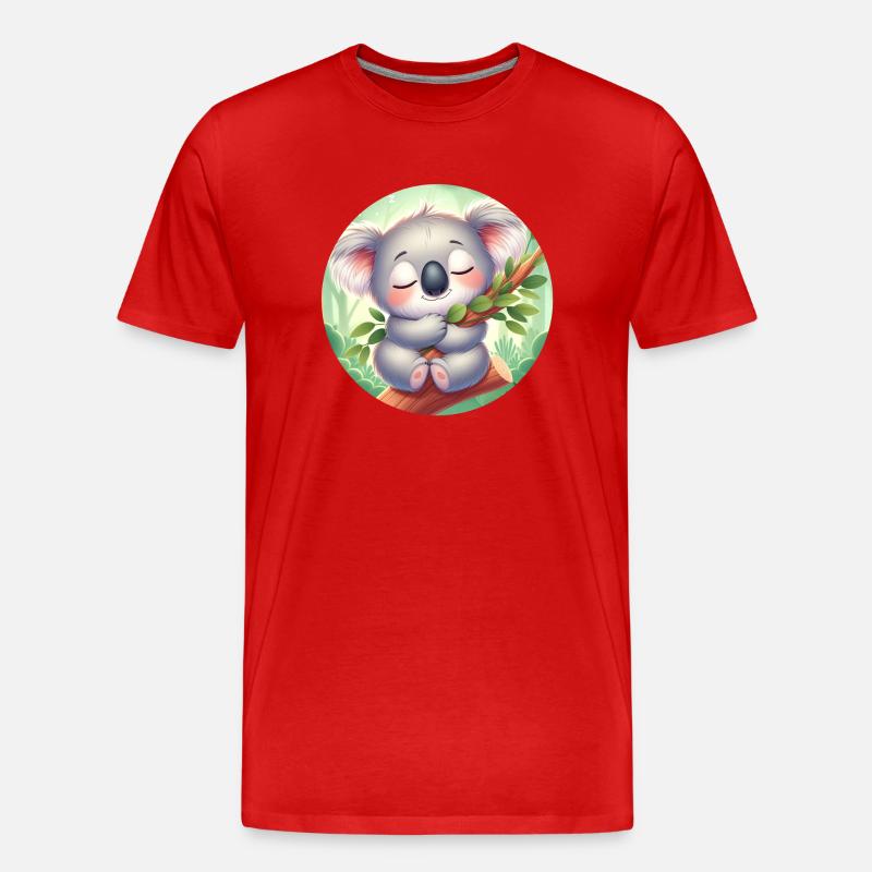 glücklicher Koalabär Koala - Männer Premium Bio T-Shirt - Rot