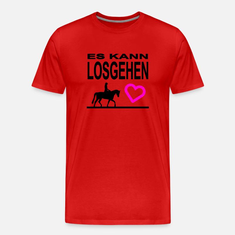 Pferd - Männer Premium Bio T-Shirt - Rot