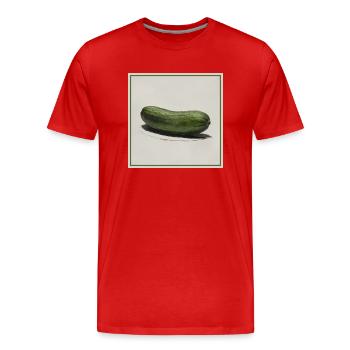 A cucumber - Men's Premium Organic T-Shirt - red - Front - Damien (186cm)