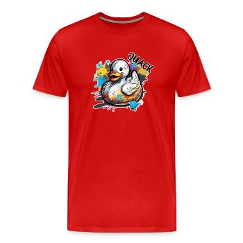 Gummiente / Badeente / Wasser / Badewanne - Männer Premium Bio T-Shirt - Rot - Vorne - Damien (186cm)