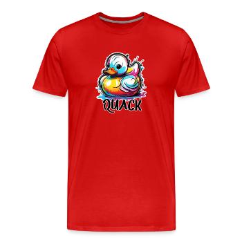 Gummiente / Badeente / Wasser / Badewanne - Männer Premium Bio T-Shirt - Rot - Vorne - Damien (186cm)