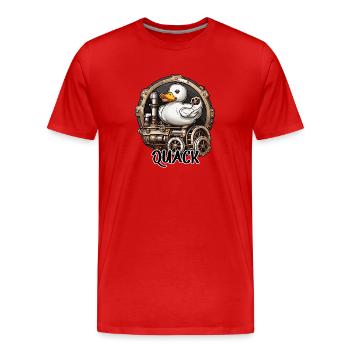Gummiente / Badeente / Wasser / Badewanne - Männer Premium Bio T-Shirt - Rot - Vorne - Damien (186cm)