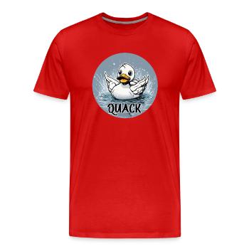 Gummiente / Badeente / Wasser / Badewanne - Männer Premium Bio T-Shirt - Rot - Vorne - Damien (186cm)