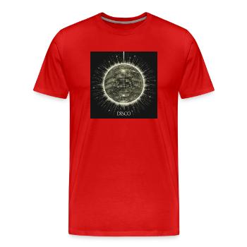 DISKO Kugel - Männer Premium Bio T-Shirt - Rot - Vorne - Damien (186cm)