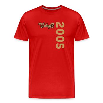 Vintage 2005 - Men's Premium Organic T-Shirt - red - Front - Damien (186cm)