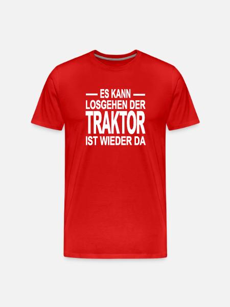 Traktor - Männer Premium Bio T-Shirt - Rot