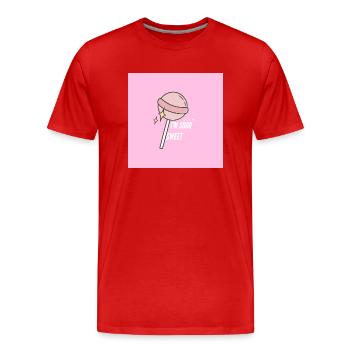 Lollipop-Süßigkeiten - Männer Premium Bio T-Shirt - Rot - Vorne - Damien (186cm)