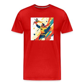 Super Papa - Männer Premium Bio T-Shirt - Rot - Vorne - Damien (186cm)
