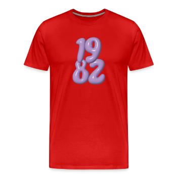 1982 Vintage - Männer Premium Bio T-Shirt - Rot - Vorne - Damien (186cm)