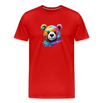 Ours en peluche / Peluche / Animal en peluche / Idée cadeau - T-shirt bio Premium Homme - rouge - Devant - Damien (186cm)