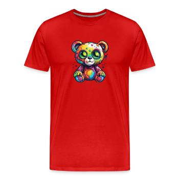 Ours en peluche / Peluche / Animal en peluche / Idée cadeau - T-shirt bio Premium Homme - rouge - Devant - Damien (186cm)