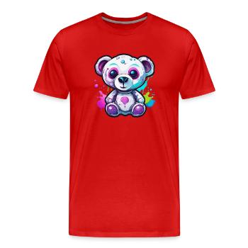 Ours en peluche / Peluche / Animal en peluche / Idée cadeau - T-shirt bio Premium Homme - rouge - Devant - Damien (186cm)