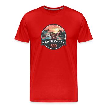 nc 500 scotland bull - Men's Premium Organic T-Shirt - red - Front - Damien (186cm)