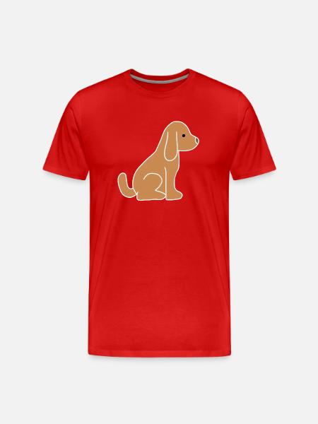Dog Brown Animal Icon - Men's Premium Organic T-Shirt - red