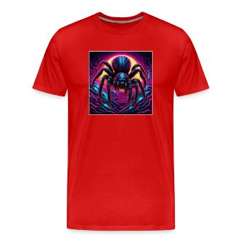 Spider / Web / Pet / Reptile / Eight-legged - Men's Premium Organic T-Shirt - red - Front - Damien (186cm)