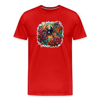 Spider / Web / Pet / Reptile / Eight-legged - Men's Premium Organic T-Shirt - red - Front - Damien (186cm)