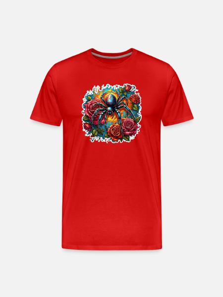 Spider / Web / Pet / Reptile / Eight-legged - Men's Premium Organic T-Shirt - red