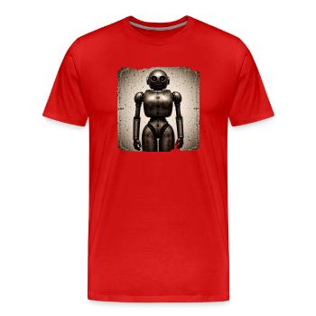 Sepiasäure-Farbroboter - Männer Premium Bio T-Shirt - Rot - Vorne - Damien (186cm)