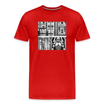 Roboter - Männer Premium Bio T-Shirt - Rot - Vorne - Damien (186cm)