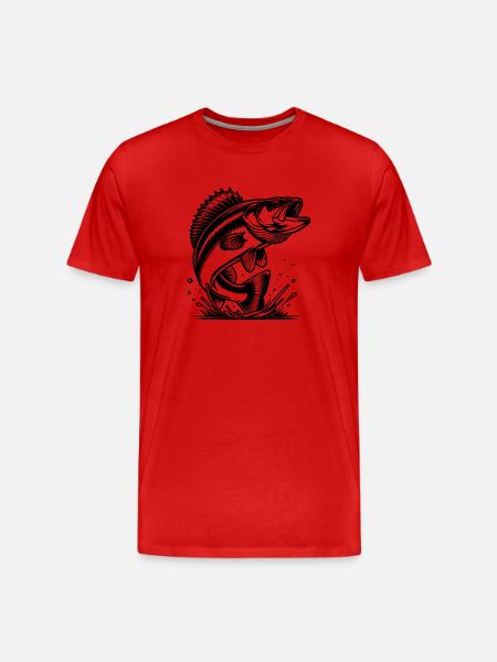 Elegant Jumping Zander Predator - Men's Premium Organic T-Shirt - red