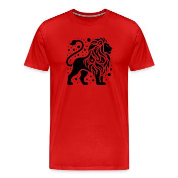 Fier lion à crinière sauvage - T-shirt bio Premium Homme - rouge - Devant - Damien (186cm)