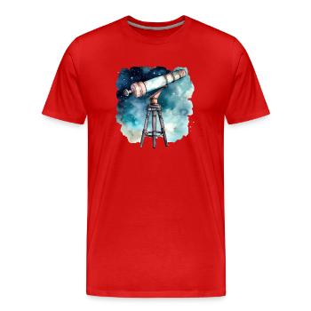 Télescope - T-shirt bio Premium Homme - rouge - Devant - Damien (186cm)
