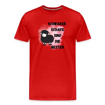 Schwarze Schafe sind die besten - Männer Premium Bio T-Shirt - Rot - Vorne - Damien (186cm)