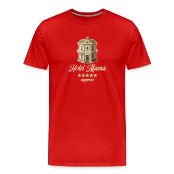 Hotel Mama - Männer Premium Bio T-Shirt - Rot - Vorne - Damien (186cm)
