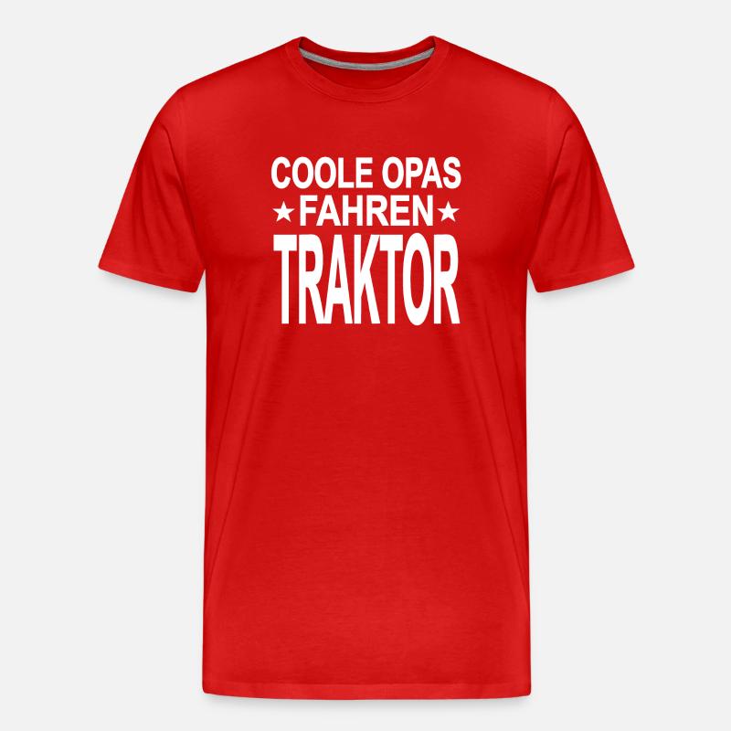 Traktor - Männer Premium Bio T-Shirt - Rot