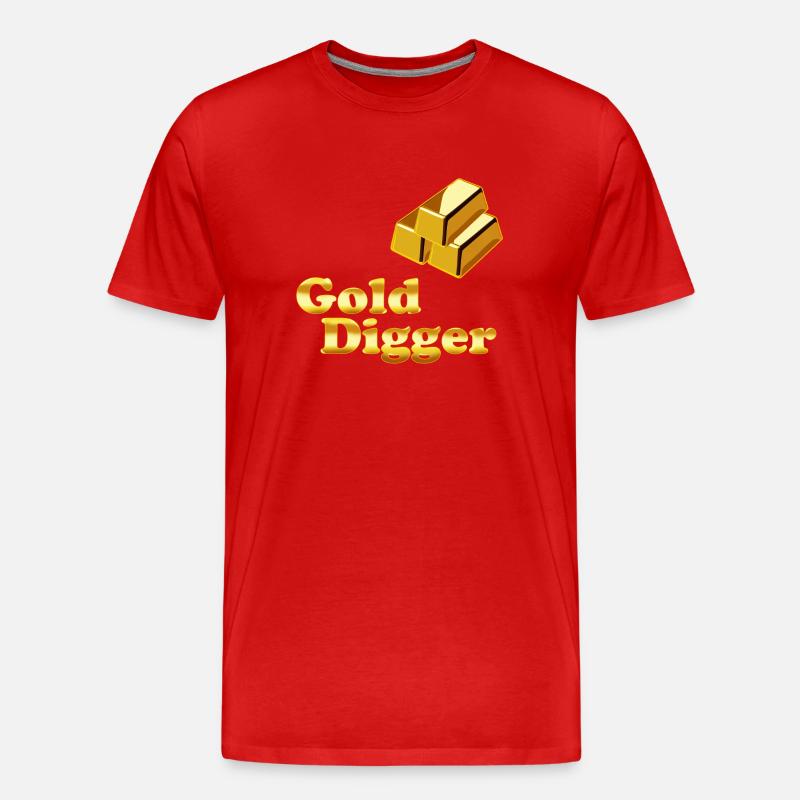 Gold Digger - Männer Premium Bio T-Shirt - Rot