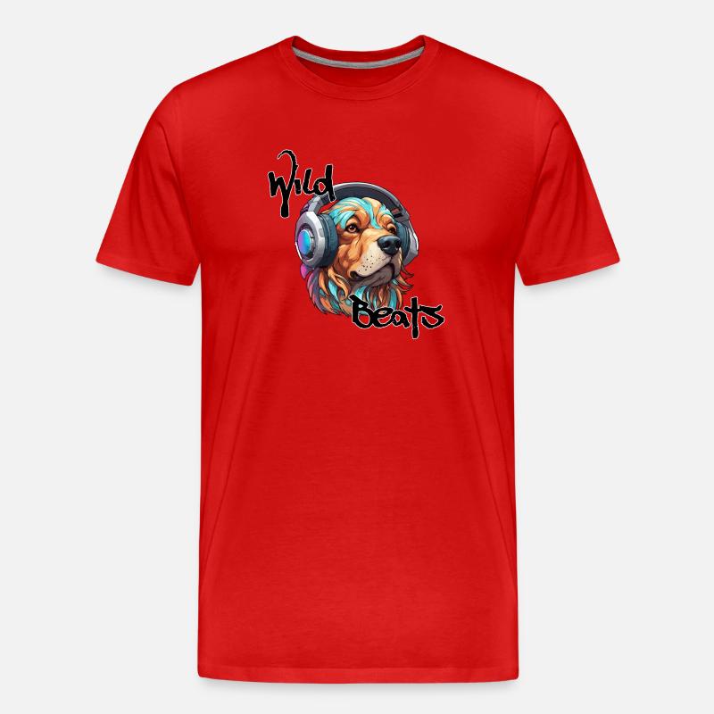 Kopfhörer / Audio / Musik / Klang / cool - Männer Premium Bio T-Shirt - Rot