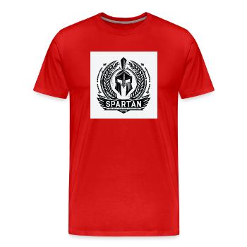 Armoiries spartiates - T-shirt bio Premium Homme - rouge - Devant - Damien (186cm)