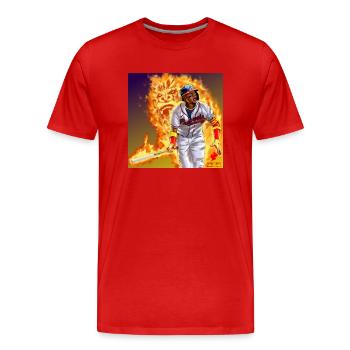 Ronald Acuña JR - Men's Premium Organic T-Shirt - red - Front - Damien (186cm)