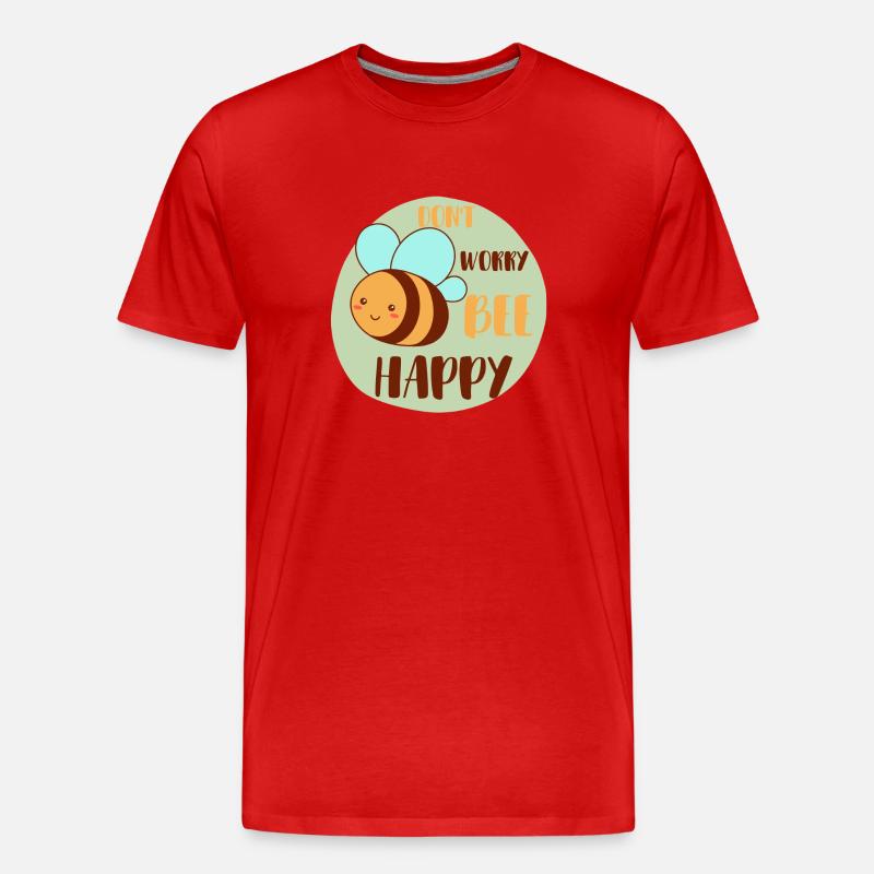 Don`t worry Bee Happy - Männer Premium Bio T-Shirt - Rot