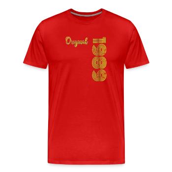 Millésime 1989 - T-shirt bio Premium Homme - rouge - Devant - Damien (186cm)