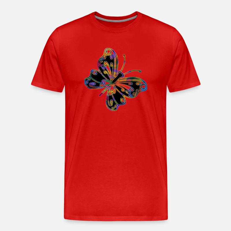 Schmetterling - Männer Premium Bio T-Shirt - Rot