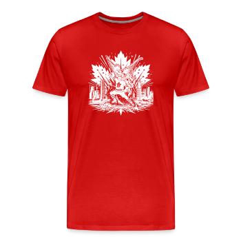 Hockey Canada Hockey sur glace États-Unis club de hockey rondelle bâton - T-shirt bio Premium Homme - rouge - Devant - Damien (186cm)